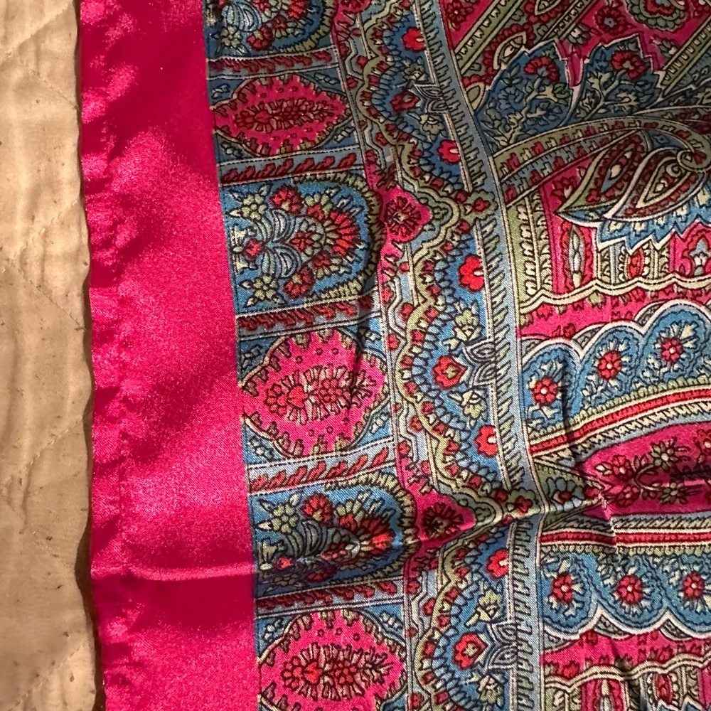 Silk scarf- small white paint drop on it- 100% polyester. Must sell! - Picture 4 of 10